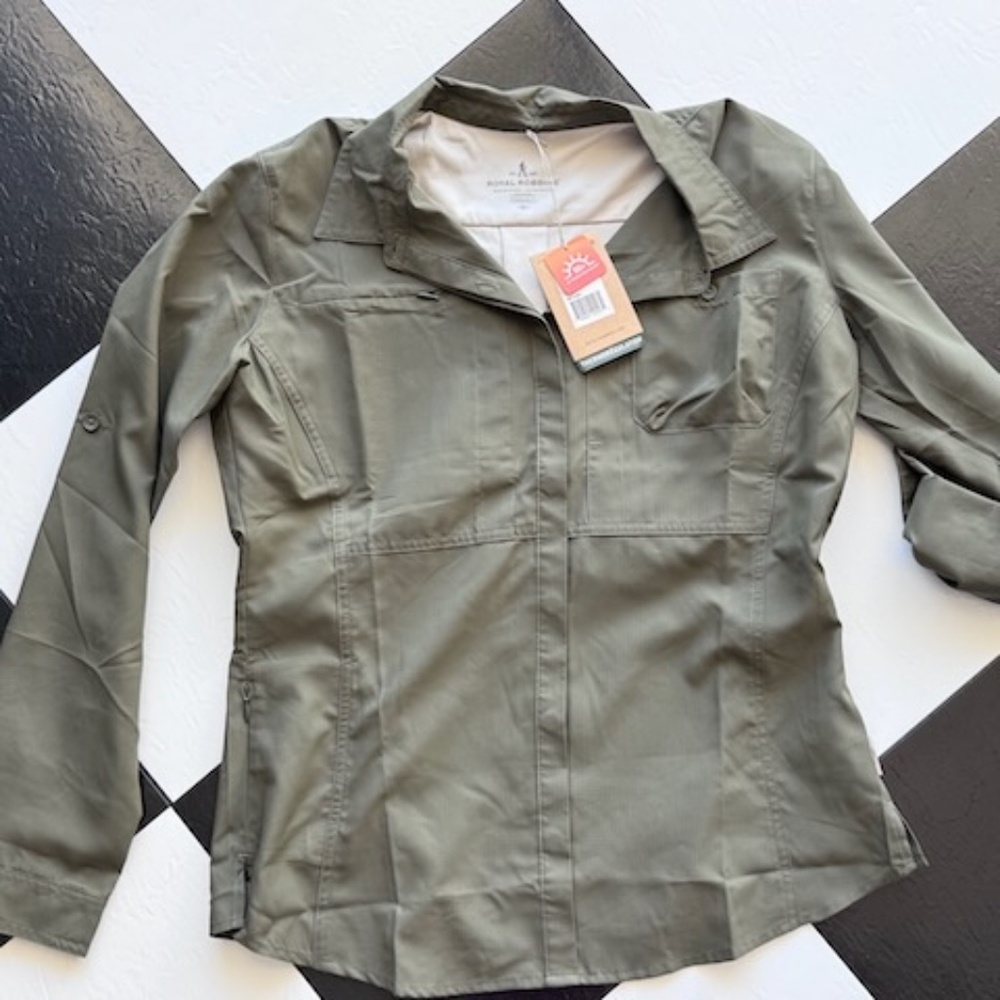 NWT Royal Robbins Thermo Regulation Hiking Top Green Size M